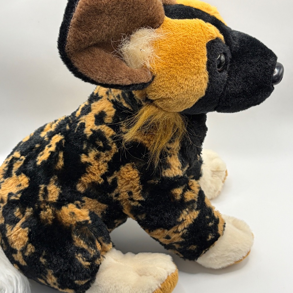 Wild Republic African Wild Dog Plush Kids 12 Inch Brown Black Spotted Animal - Picture 5 of 9